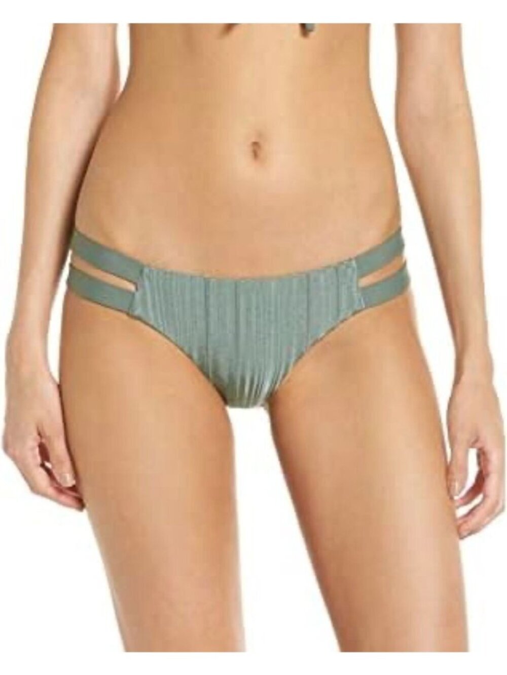 NWT Tavik Chloe Mini Cutout Slinky Rib Swim Bottom in Meadow Green - Extra Small